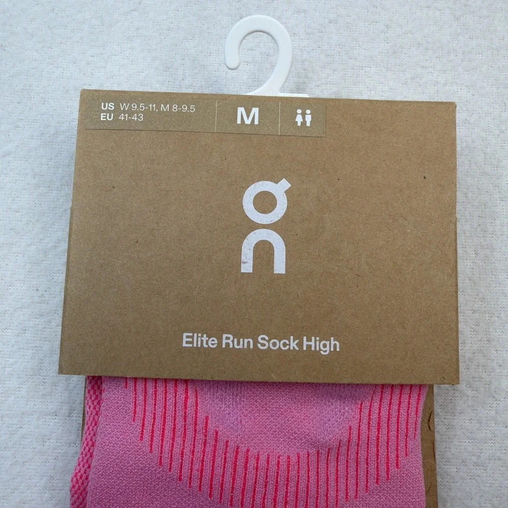On Cloud Elite Run Sock High Medium Mens 8-9.5 / Womens 9.5-11 Raspberry/Pink